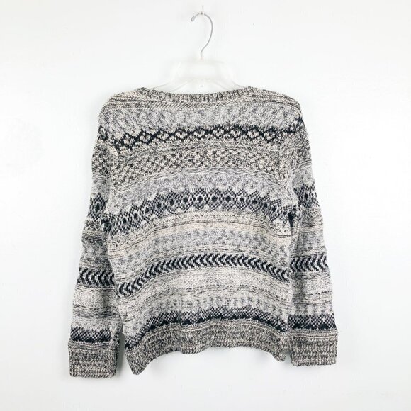 🦋 H&M Grandpa Knit Pullover Gray Sweater Size Medium - Picture 4 of 4